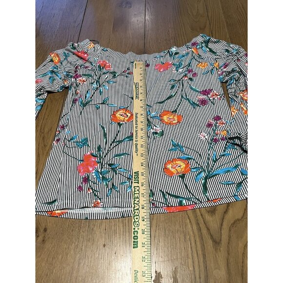 Daniel Rainn Floral Top Size M Elastic Neck Blouse Cottagecore Boho Peasant - Picture 7 of 10